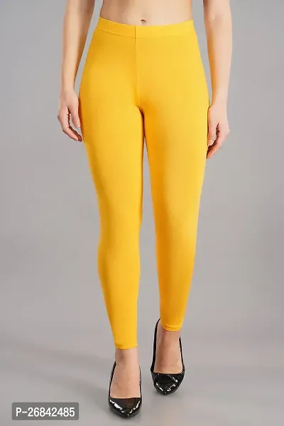 Shruthi Ankle Length Leggings Lime Yellow-thumb0