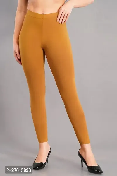 Classic Cotton Lycra Solid Ankle Length Leggings For Women