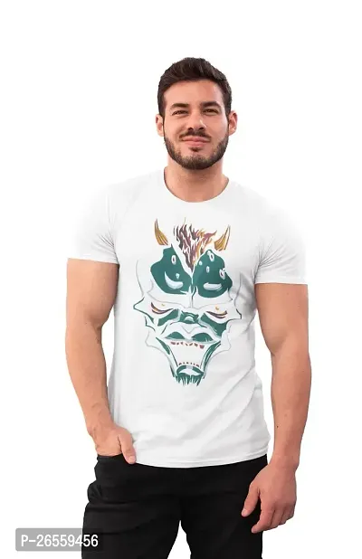 Aayansh CREATION Devil - White - Printed T-Shirts -Abstract Funny Thoughtful Creative Illustrations - Men's Stylish Clothing - Cool tees for Boys-thumb2