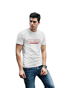 Classy Creation Heath and Fitness, Unlimited, No Pain, No Gain, (BG Light Brown), (WhiteTshirt) - Round Neck Gym Tshirt - Clothes for Gym Lovers - Suitable for Gym Going Person-thumb2