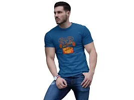 Classy Creation The Gym is My Happy Place, (BG Orange), Round Neck Gym Tshirt (Blue Tshirt) - Clothes for Gym Lovers - Suitable for Gym Going Person-thumb4