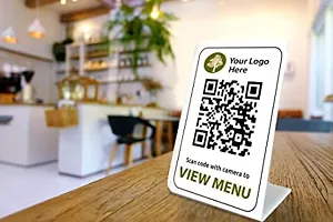 White Acrylic QR Bar Code Display Stand, Paper Stand, Perfect for Restaurants, Promotions, Photo Frames for BH..-thumb2