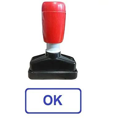 OK Pre-Inked Rubber Stamp Office Stationary Message - OK ( Blue Pack of1 )