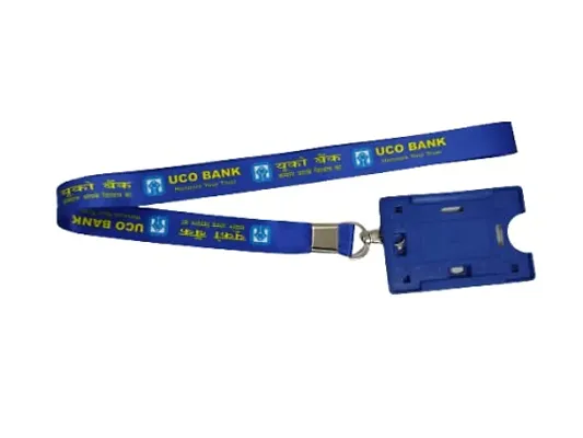 UCO Bank Silk Lanyard Lanyard for ID Card for Official Use Color-Blue.(Pack of 1)