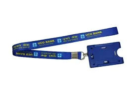 UCO Bank Silk Lanyard Lanyard for ID Card for Official Use Color-Blue.(Pack of 1)-thumb4