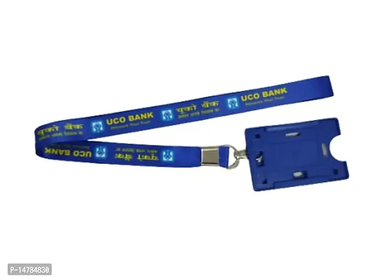 UCO Bank Silk Lanyard Lanyard for ID Card for Official Use Color-Blue.(Pack of 1)-thumb5