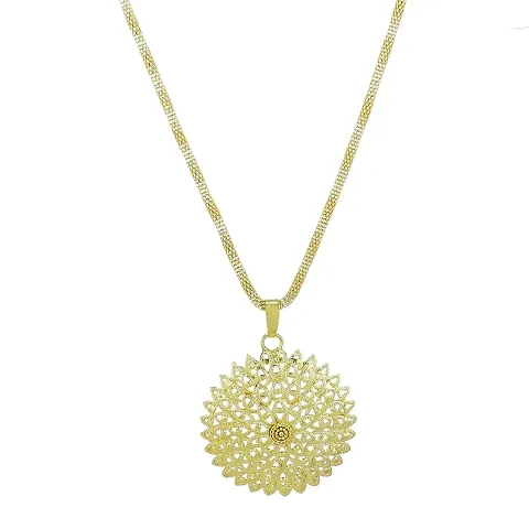 Round shape Brass Pendant With Earring For Women | Women's Jewelry Sets