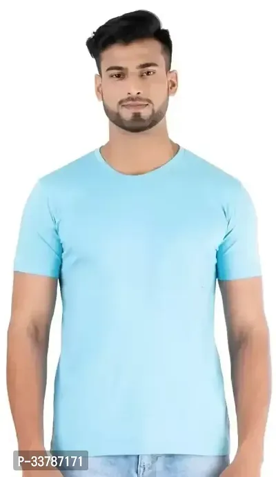 Stylish Polyester Solid Tshirt For Mens-thumb0