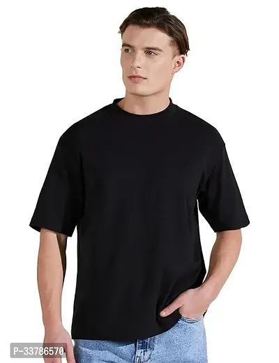 Stylish Polyester Solid T-shirt For Men-thumb0