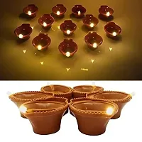 Raw Plastic LED Water Sensor Diyas with Water Sensing Technology for Diwali and festival - (Pack of 6)-thumb1