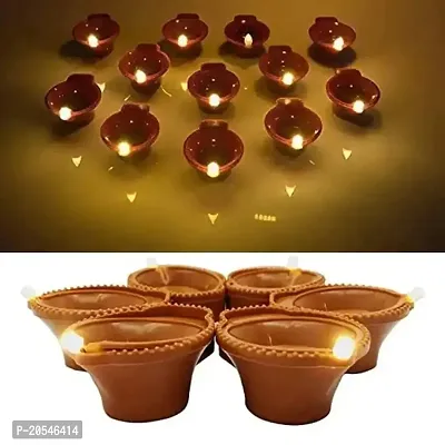 Raw Plastic LED Water Sensor Diyas with Water Sensing Technology for Diwali and festival - (Pack of 6)-thumb2