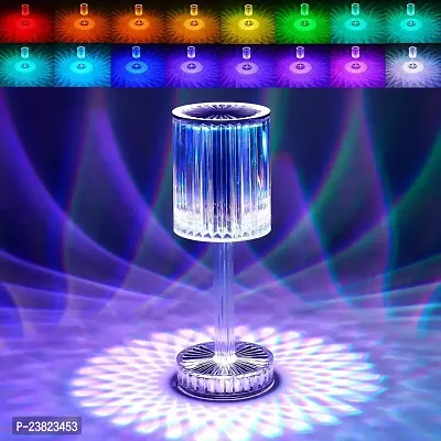 Crystal Lamp,16 Color Changing RGB Touch Lamp,Rechargeable Diamond Table Lamp for Bedroom Living Room,Party Dinner Decor Creative Lights.(Pack of 1)-thumb0