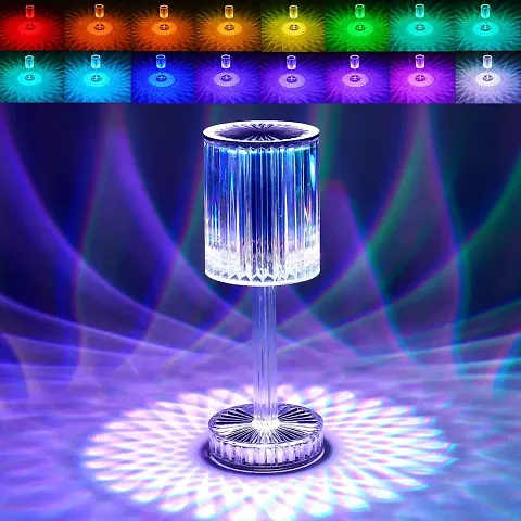 Crystal Lamp,16 Color Changing RGB Touch Lamp,Rechargeable Diamond Table Lamp for Bedroom Living Room,Party Dinner Decor Creative Lights.(Pack of 1)