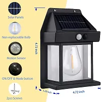 Solar Wall Lights Outdoor, Wireless Dusk to Dawn Porch Lights Fixture, Solar Wall Lantern with 3 Modes  Motion Sensor, Waterproof Exterior Lighting with Clear Panel for Entryway Front Door Pack of 2-thumb2