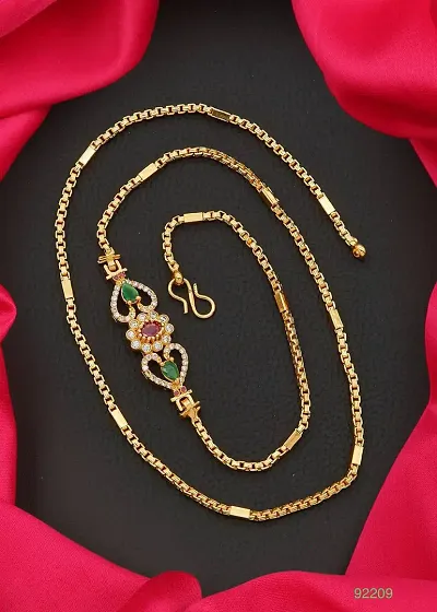 Gold Plated Brass American Diamond Necklace