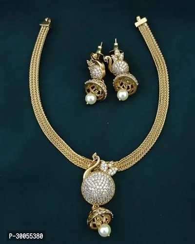 Stylish Golden Copper Jewellery Set for Women-thumb0