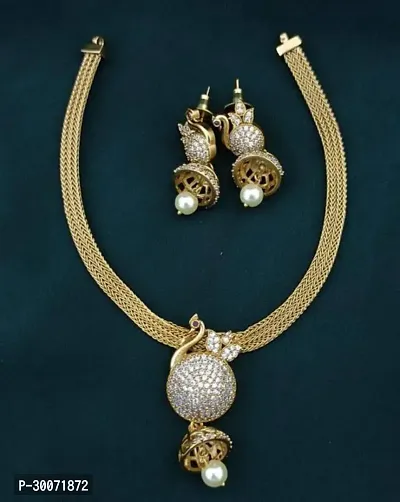 Latest Beautiful Copper gold plated Jewellery Set-thumb0