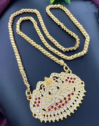 Traditional Impon Lakshmi Dollar Chain 24 Inch