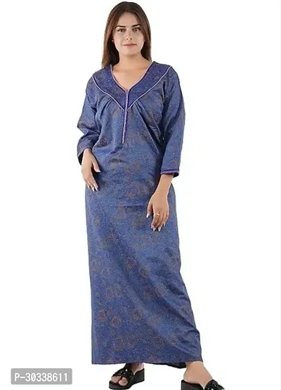 Stylish Blue coatswool  Nighty For Women