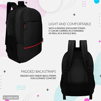 Stylish Black Polyester Unisex Backpack-thumb2