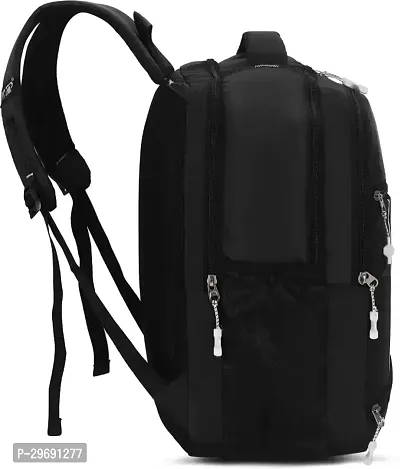 Stylish Black Polyester Unisex Backpack-thumb3