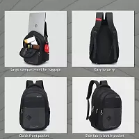 Stylish Black Polyester Unisex Backpack-thumb1