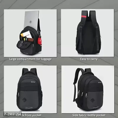 Stylish Black Polyester Unisex Backpack-thumb2