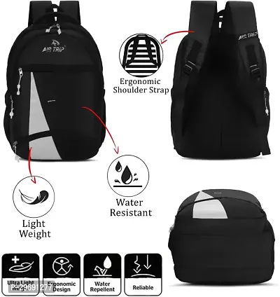 Stylish Black Polyester Unisex Backpack-thumb5