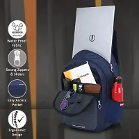 Stylish Navy Blue Polyester Unisex Backpack-thumb1