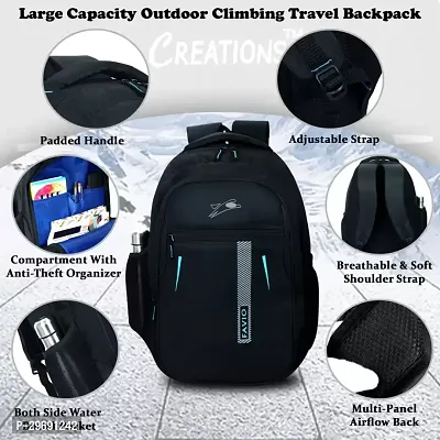 Stylish Black Nylon Unisex Backpack-thumb0