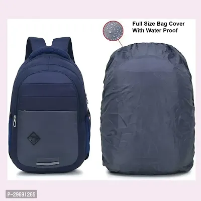 Stylish Navy Blue Polyester Unisex Backpack-thumb4