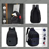 Stylish Black Polyester Unisex Backpack-thumb2