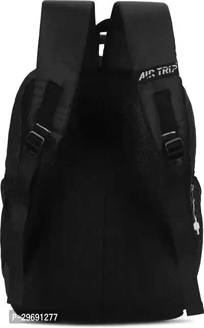 Stylish Black Polyester Unisex Backpack-thumb2