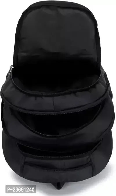 Stylish Black Polyester Unisex Backpack-thumb4