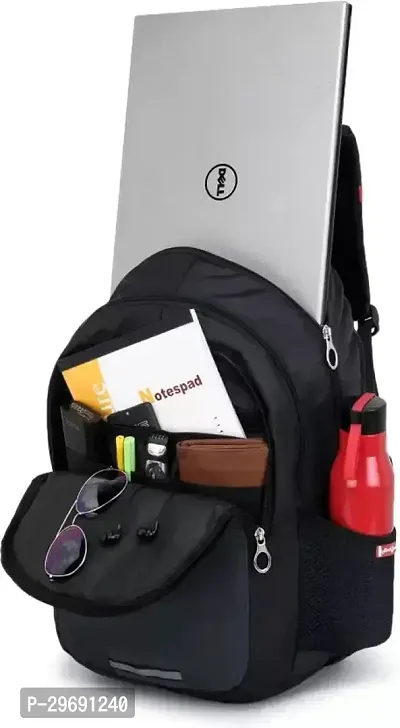 Stylish Black Polyester Unisex Backpack-thumb2