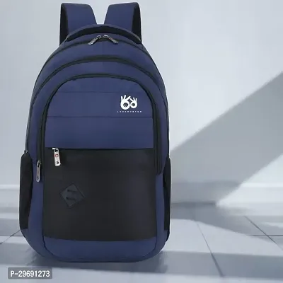 Stylish Navy Blue Polyester Unisex Backpack-thumb0