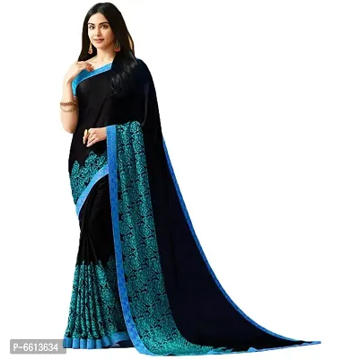 Stylish Georgette Printed Saree with Blouse piece-thumb0