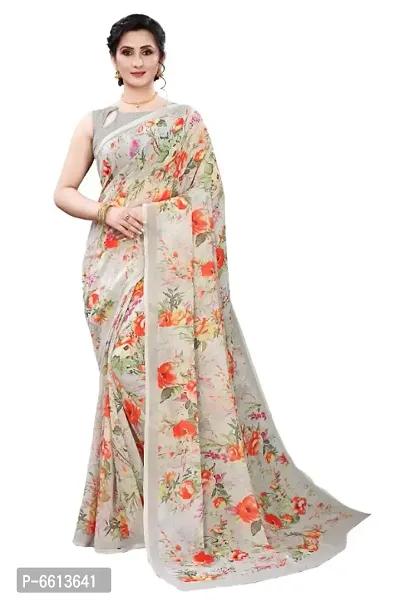 Stylish Georgette Printed Saree with Blouse piece