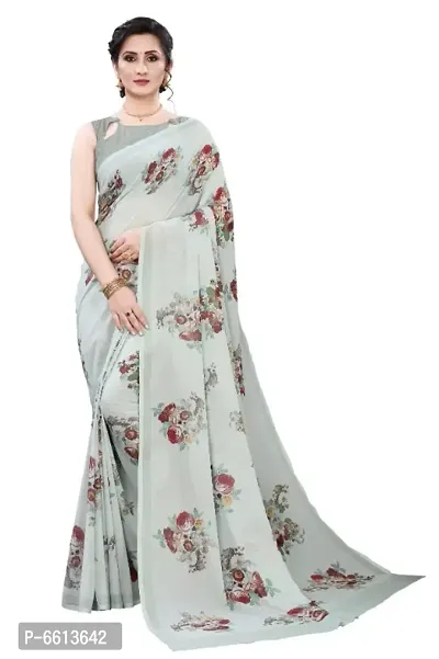 Stylish Georgette Printed Saree with Blouse piece