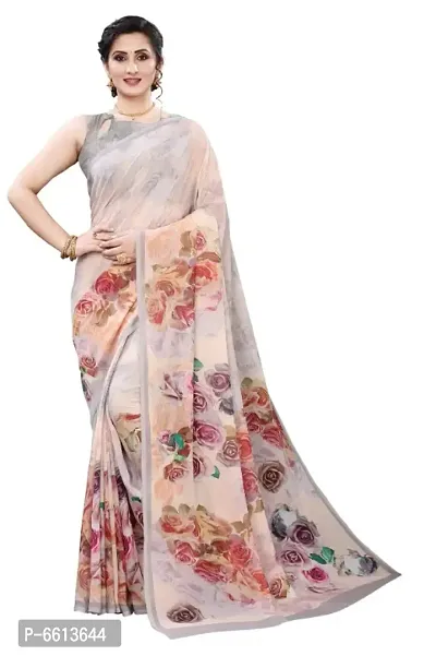 Stylish Georgette Printed Saree with Blouse piece