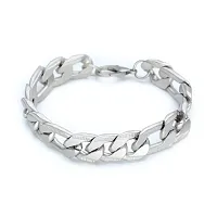 silver broad chain bracelet-thumb1