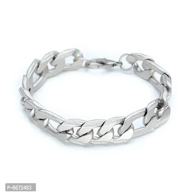 silver broad chain bracelet-thumb2