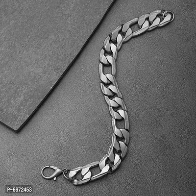 silver broad chain bracelet-thumb3