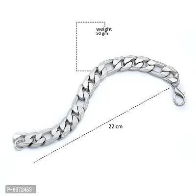 silver broad chain bracelet-thumb5