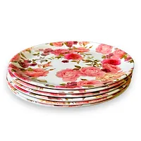 Floral Design Print Round Full Plates Set Of 6-thumb1