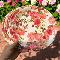 Floral Design Print Round Full Plates Set Of 6-thumb4