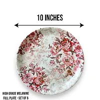 Floral Design Print Round Full Plates Set Of 6-thumb2