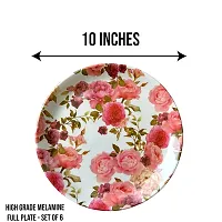 Floral Design Print Round Full Plates Set Of 6-thumb3