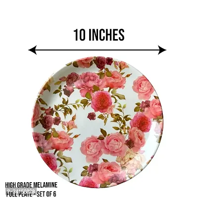 Floral Design Print Round Full Plates Set Of 6-thumb4