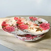 Modern Floral Print Design High Grade Round Melamine Dinner Plates Set Of 6-thumb2